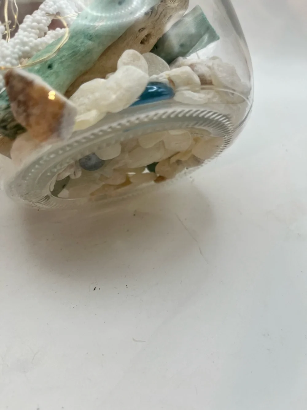 Vintage Seaside Jar Lantern - Cream & Natural Home Holiday Decor